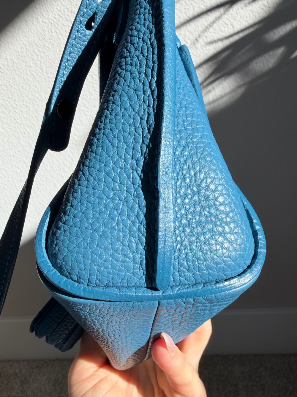 Longchamp Pénélope Leather Crossbody Bag - Pilot Blue - Picture 9 of 11